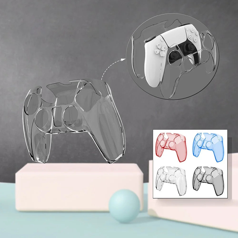 Split Type Clear PC Cover for PS5 Game Controller Ultra Thin Protective Case - Transparent - 5