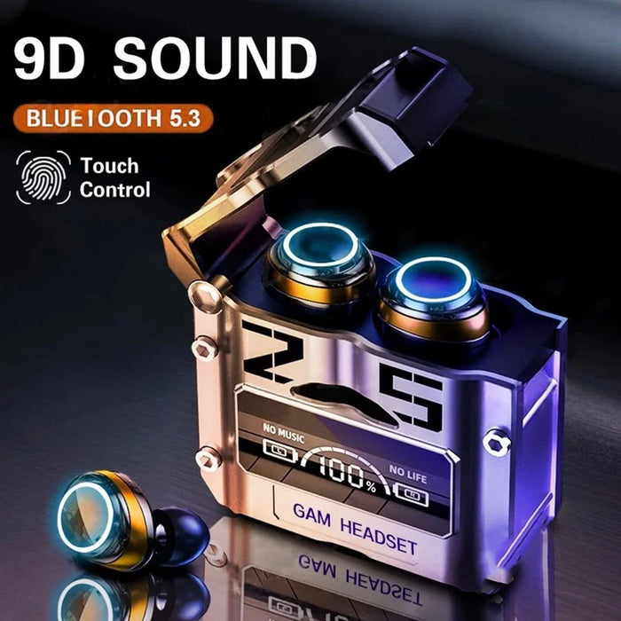 M25 Mecha Design Bluetooth-compatible Earphone Digital Display TWS Gaming Wireless In-ear Headset - Black - 3