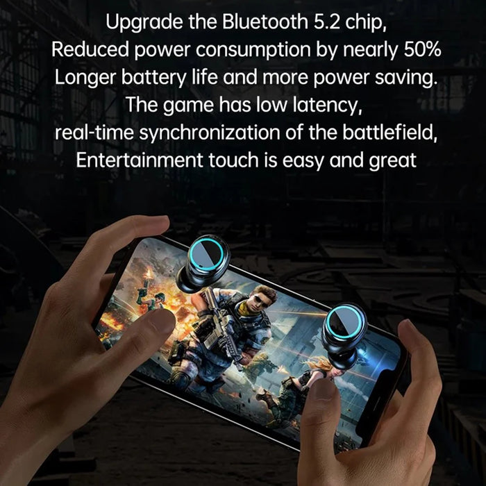M25 Mecha Design Bluetooth-compatible Earphone Digital Display TWS Gaming Wireless In-ear Headset - Black - 5