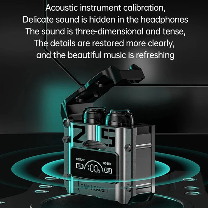 M25 Mecha Design Bluetooth-compatible Earphone Digital Display TWS Gaming Wireless In-ear Headset - Black - 6