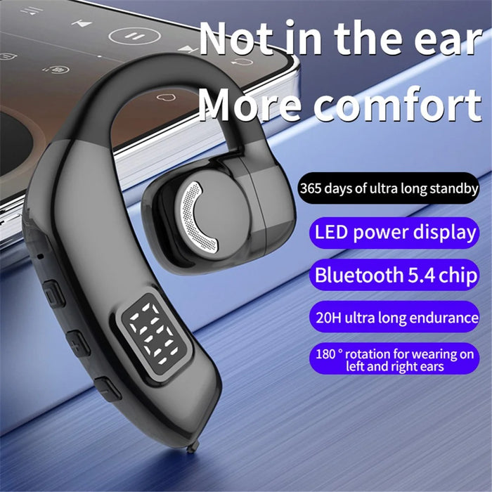 X30 Bluetooth-compatible 5.4 Single Ear Business Headphone Wireless Hook Earphone - Black - 2