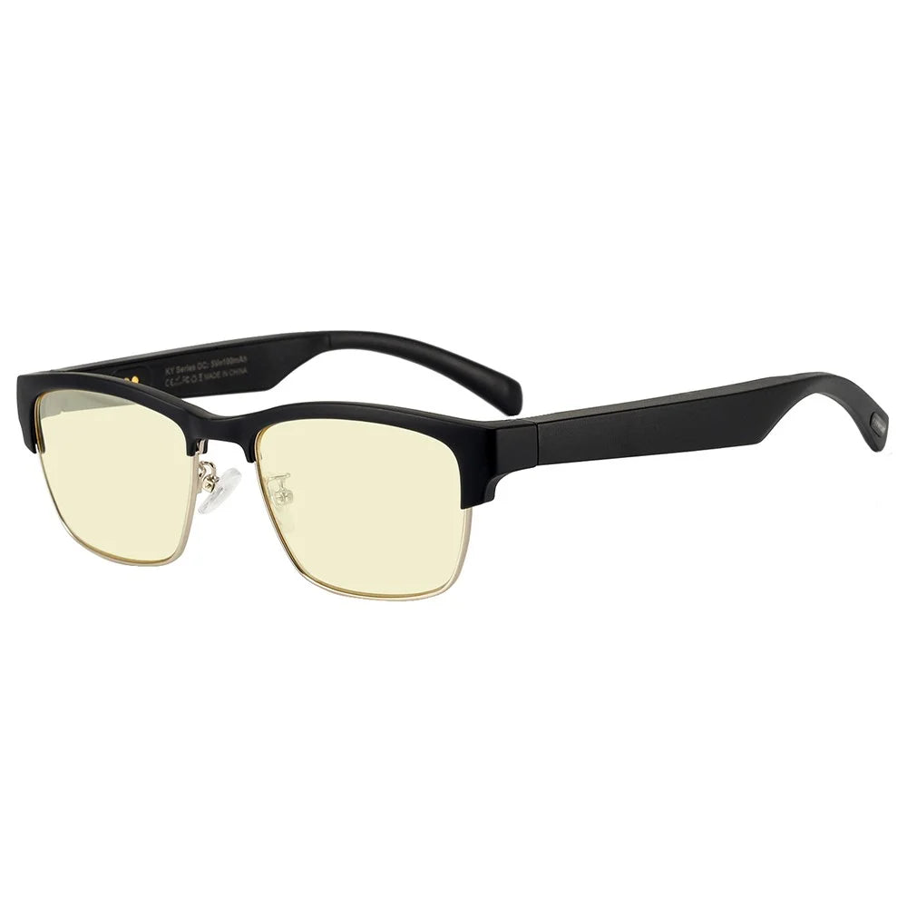 TWS Wireless Bluetooth-compatible Headphone Smart Glasses Headset Sunglasses - KY02B Gold - 1