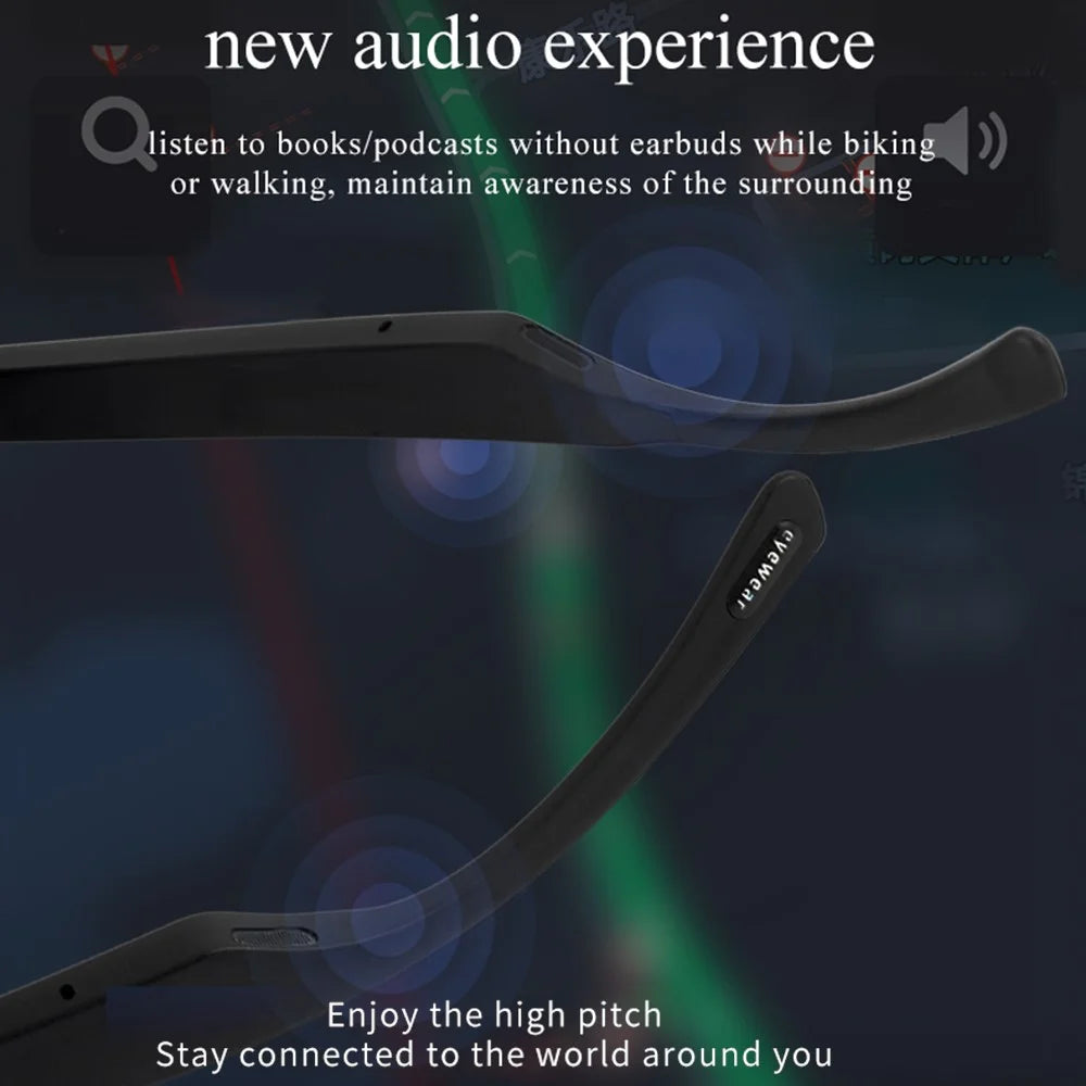 TWS Wireless Bluetooth-compatible Headphone Smart Glasses Headset Sunglasses - KY02B Gold - 3