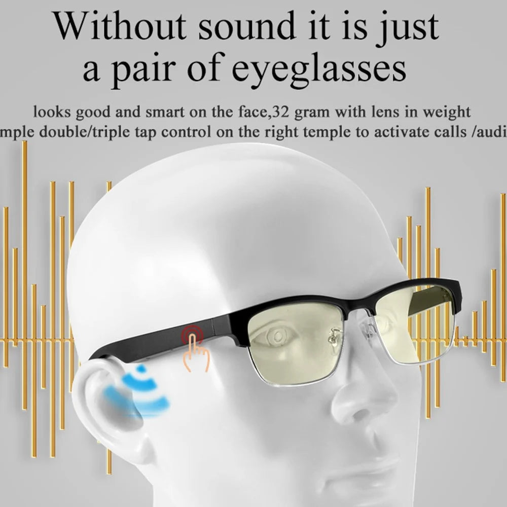 TWS Wireless Bluetooth-compatible Headphone Smart Glasses Headset Sunglasses - KY02B Gold - 4
