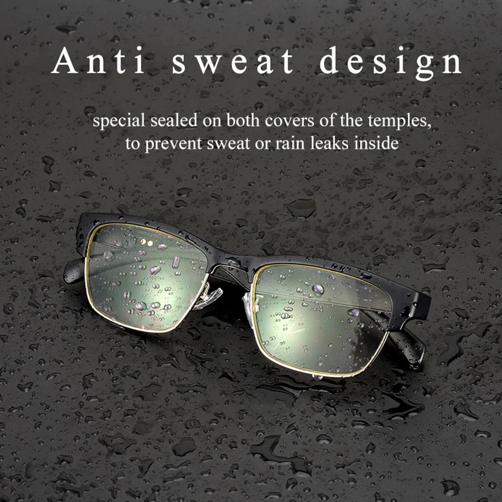 TWS Wireless Bluetooth-compatible Headphone Smart Glasses Headset Sunglasses - KY02B Gold - 7