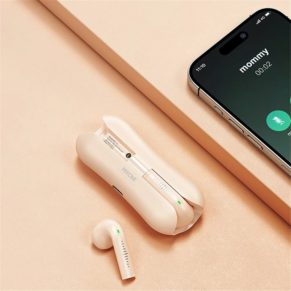 WEKOME WS-11 LITTOY Series Wireless Earbuds Bluetooth-compatible 5.3 Stereo Earphones - Beige - 5