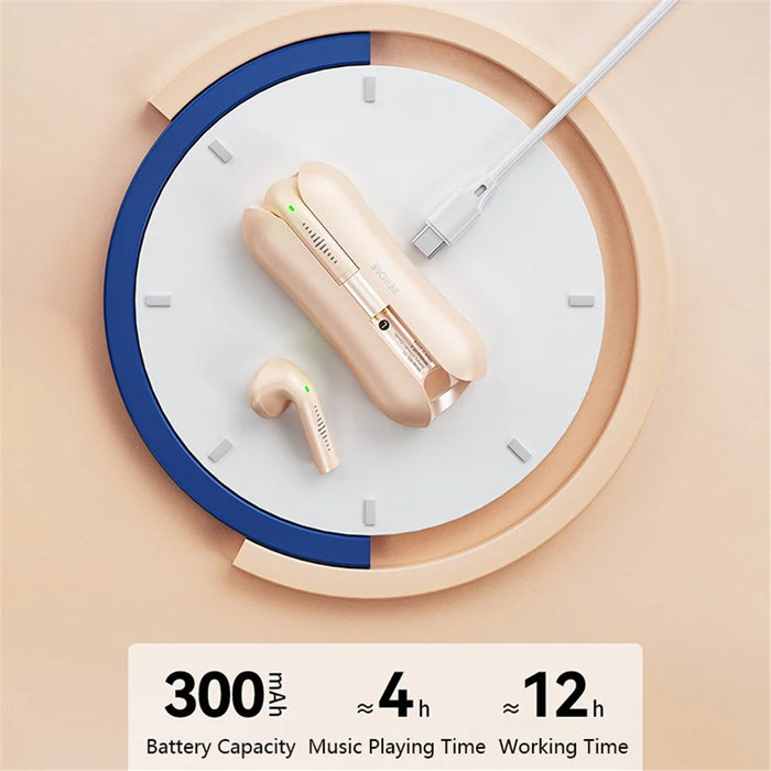 WEKOME WS-11 LITTOY Series Wireless Earbuds Bluetooth-compatible 5.3 Stereo Earphones - Beige - 7
