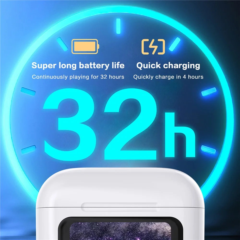 T68pro HiFi Sound In-ear Bluetooth-compatible Earphones with LED Full Color Touch Screen Charging Case, English Version - Champagne Gold  /  Champagne Gold - 3