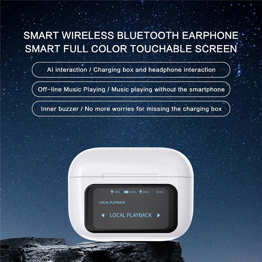 T68pro HiFi Sound In-ear Bluetooth-compatible Earphones with LED Full Color Touch Screen Charging Case, English Version - Champagne Gold  /  Champagne Gold - 5