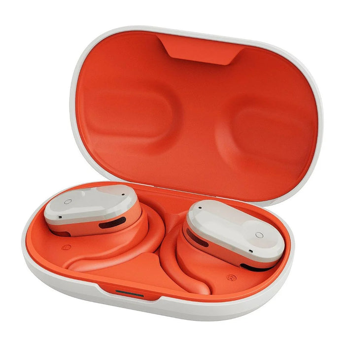 Q2 OWS Bluetooth-compatible 5.3 Earphone Bone Conduction Ear Hanging Stereo Music Headset - White+Orange - 1