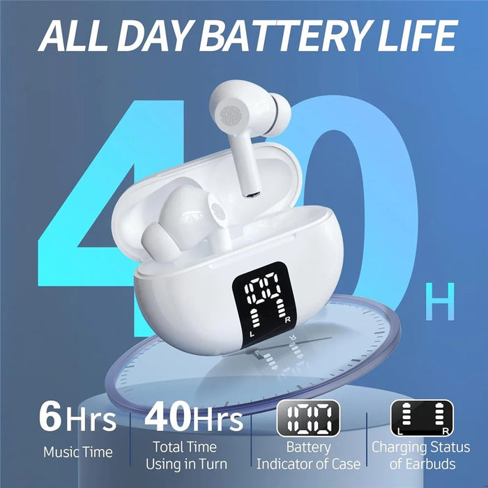 M10 Multiple Languages Translation Earphones Wireless Bluetooth-compatible Smart Voice Translator Headset - White - 3