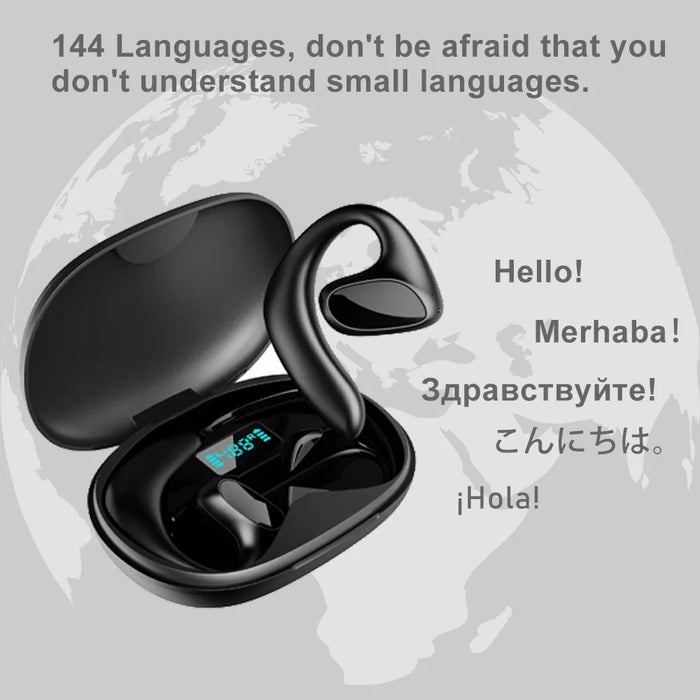 M8 144 Languages Translation Earphones Noise Reduction Smart Voice Translator TWS Bluetooth-compatible Headset - White - 4