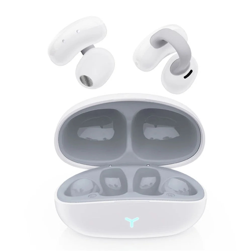 HILEO Hi82 Bluetooth-compatible Headsets Ear Clip-On Earphones Wireless Headphones - White - 1