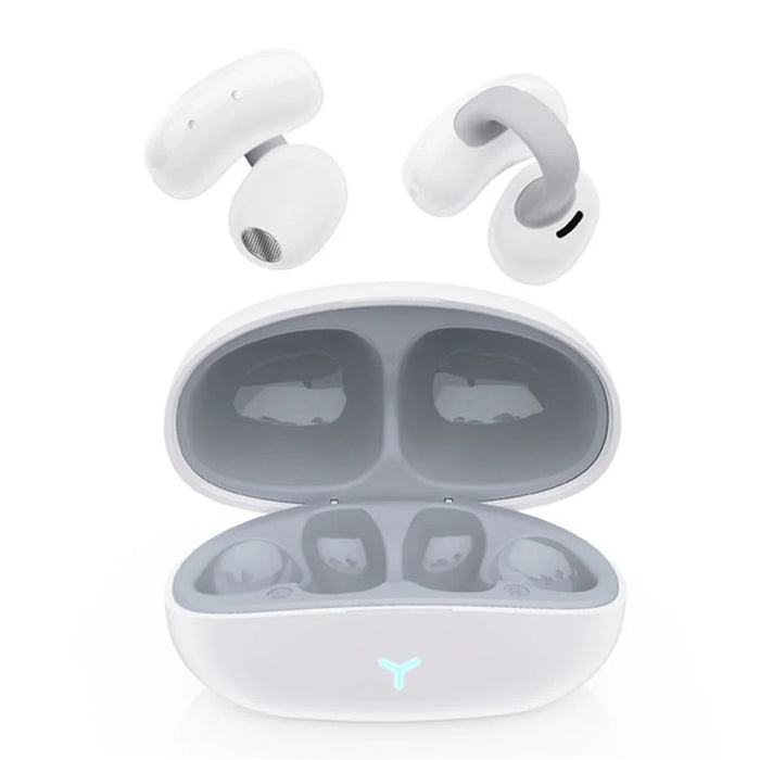 HILEO Hi82 Bluetooth-compatible Headsets Ear Clip-On Earphones Wireless Headphones - White - 1