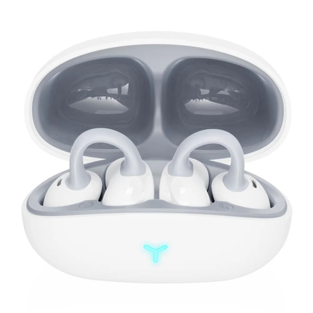 HILEO Hi82 Bluetooth-compatible Headsets Ear Clip-On Earphones Wireless Headphones - White - 2