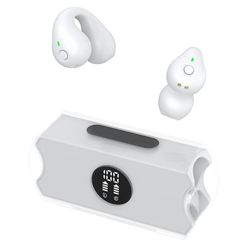 R19 Open Ear Clip-On Headphone Bluetooth-compatible Wireless Headset Sport Running Earphone - White - 1