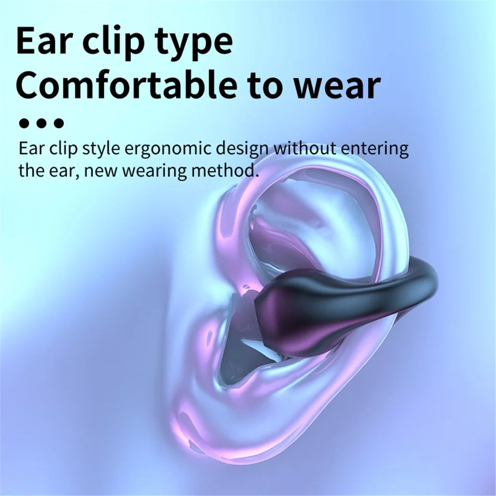 R19 Open Ear Clip-On Headphone Bluetooth-compatible Wireless Headset Sport Running Earphone - White - 7