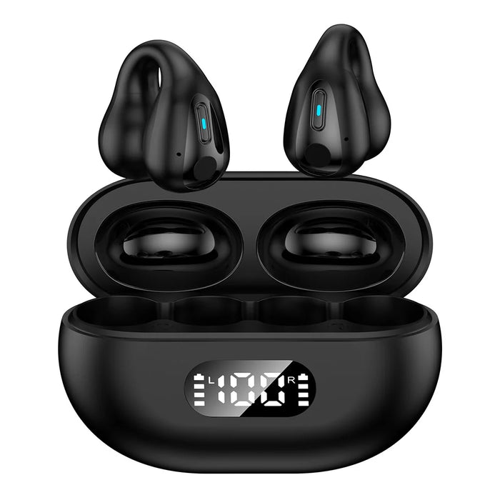 R15 Bluetooth-compatible 5.3 Ear Clip HiFi Earphone Touch Control Music Gaming Headset - Black - 1