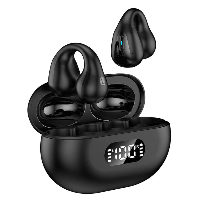 R15 Bluetooth-compatible 5.3 Ear Clip HiFi Earphone Touch Control Music Gaming Headset - Black - 2