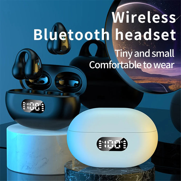 R15 Bluetooth-compatible 5.3 Ear Clip HiFi Earphone Touch Control Music Gaming Headset - Black - 3