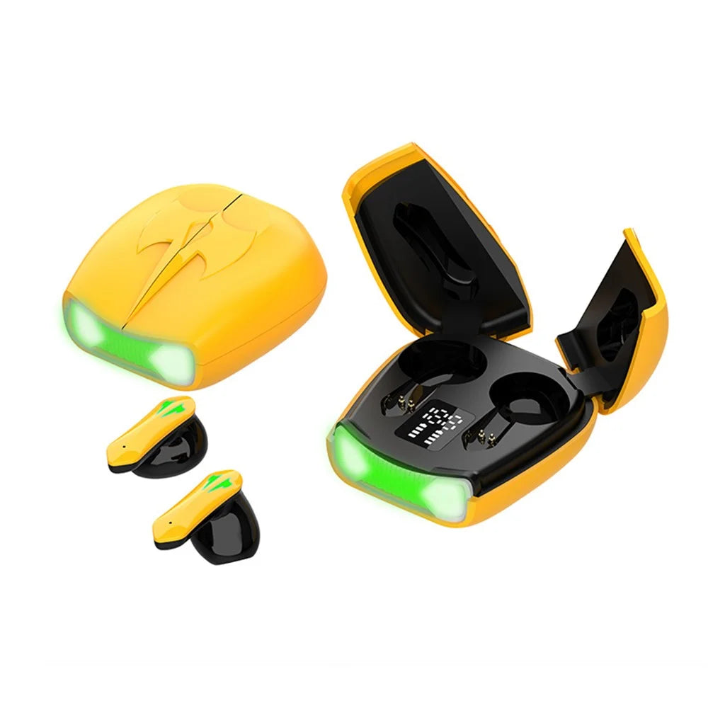 X16PRO TWS Bluetooth-compatible Earphone Music Gaming Headset with Scissors Shaped Door Charging Case - Yellow - 4