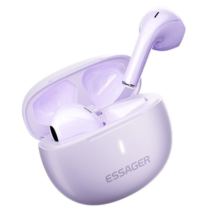 ESSAGER TWS Bluetooth-compatible Earphone HiFi Stereo Sound HD Calling Wireless Headset - Purple - 1