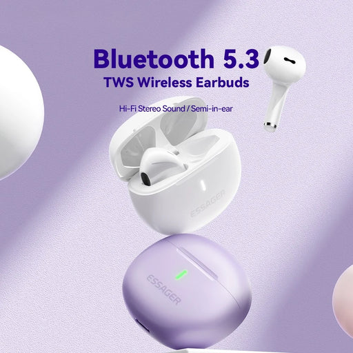 ESSAGER TWS Bluetooth-compatible Earphone HiFi Stereo Sound HD Calling Wireless Headset - Purple - 2