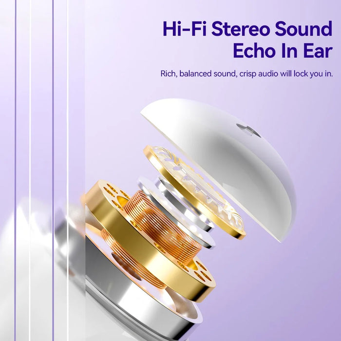 ESSAGER TWS Bluetooth-compatible Earphone HiFi Stereo Sound HD Calling Wireless Headset - Purple - 3