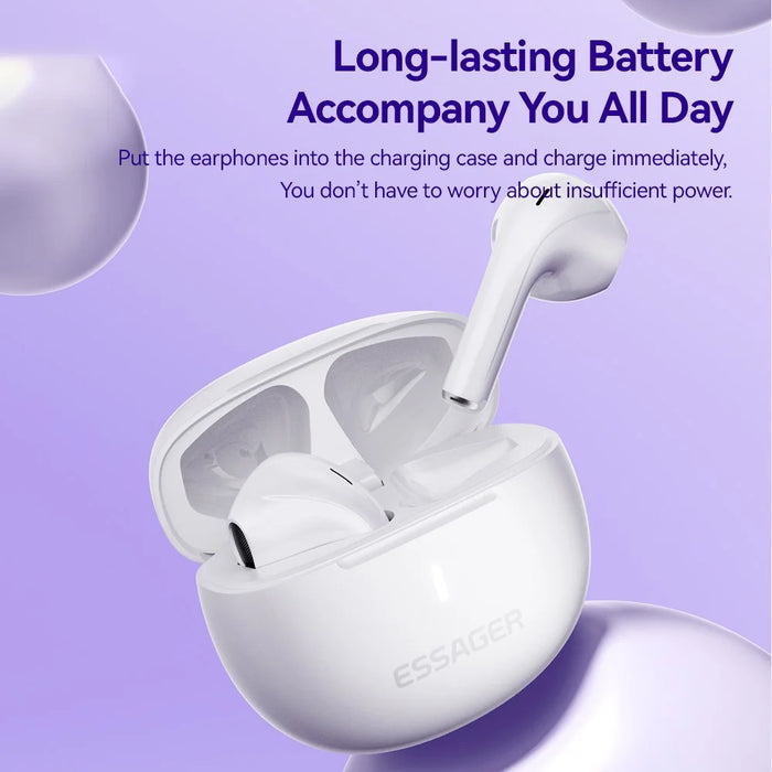 ESSAGER TWS Bluetooth-compatible Earphone HiFi Stereo Sound HD Calling Wireless Headset - Purple - 5