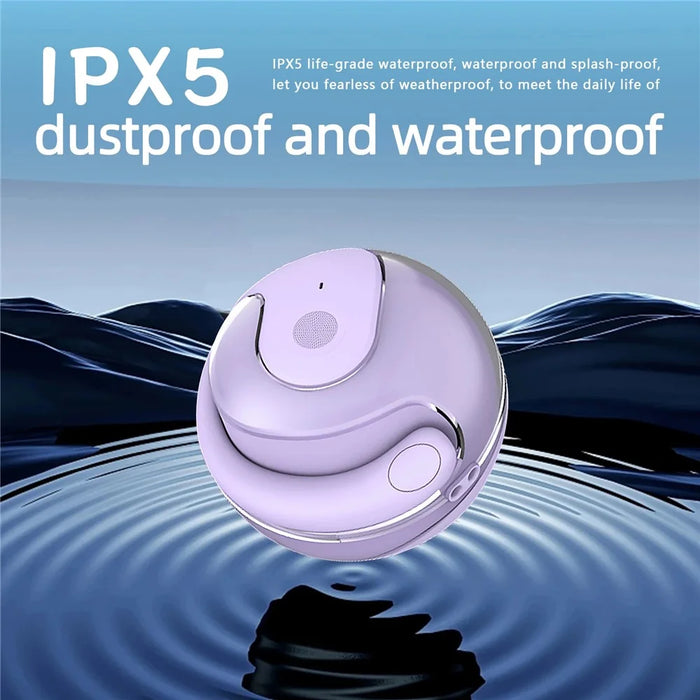 Coconut Ball Design TWS Bluetooth-compatible Earphone Bone Conduction Ear Hanging Stereo Music Headset - Purple - 2