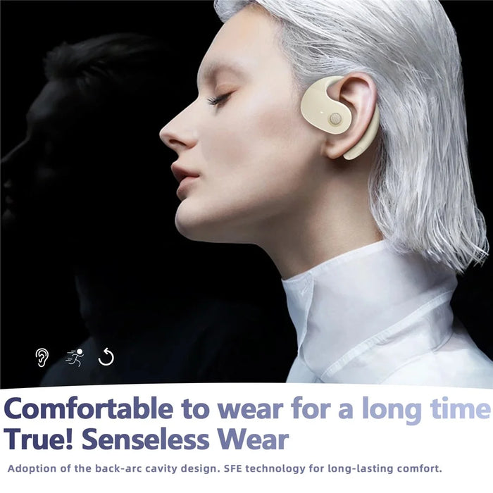 Coconut Ball Design TWS Bluetooth-compatible Earphone Bone Conduction Ear Hanging Stereo Music Headset - Purple - 5