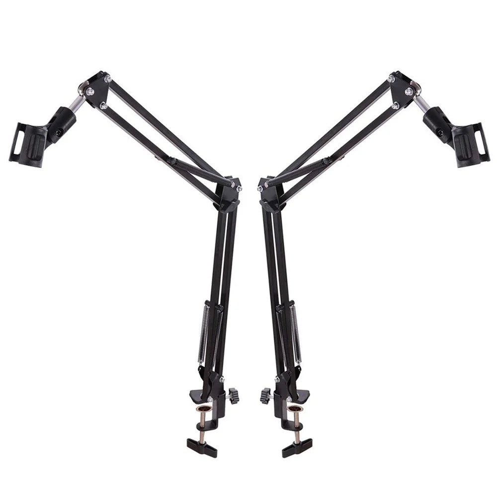 Extendable Recording Microphone Holder Suspension Boom Scissor Arm Stand with Mic Clip Table Mounting Clamp - 7