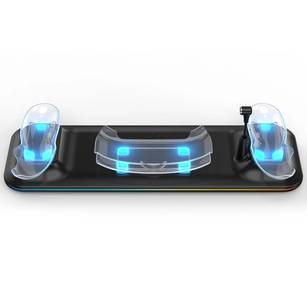 Charger Station for Meta Quest 3 VR Headset and Double Controller Charging Dock - Black - 1
