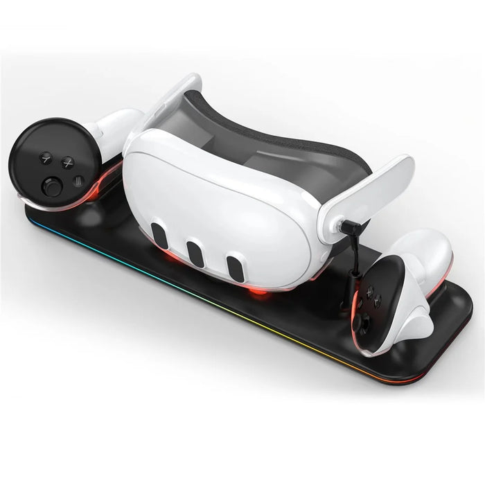 Charger Station for Meta Quest 3 VR Headset and Double Controller Charging Dock - Black - 2
