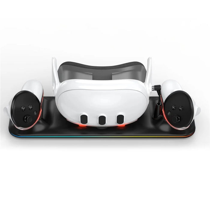 Charger Station for Meta Quest 3 VR Headset and Double Controller Charging Dock - Black - 5