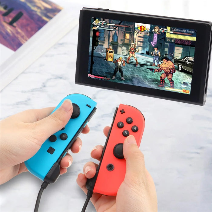 Charger Cable for Nintendo Switch OLED Joy-Con Controller 2 in 1 Gamepad USB Power Cord - 4