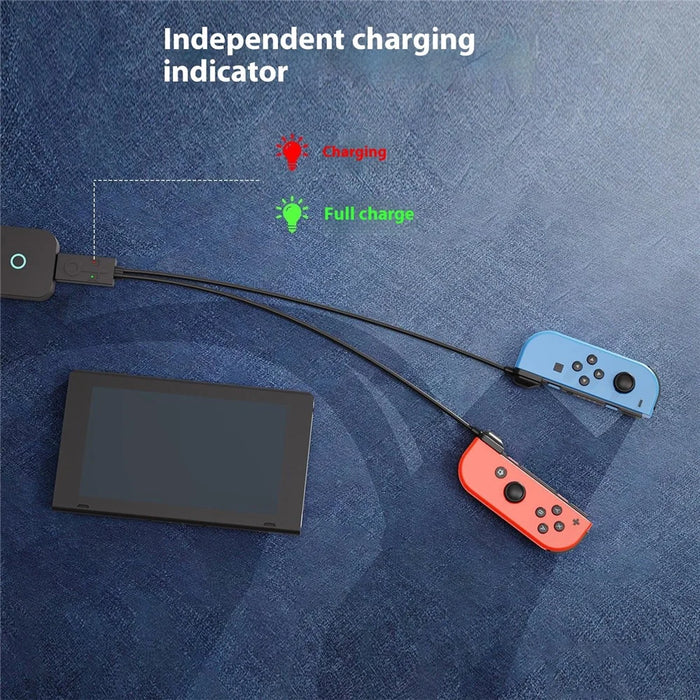 Charger Cable for Nintendo Switch OLED Joy-Con Controller 2 in 1 Gamepad USB Power Cord - 6