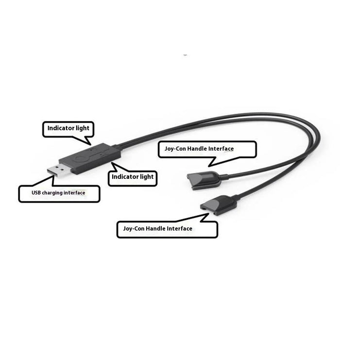 Charger Cable for Nintendo Switch OLED Joy-Con Controller 2 in 1 Gamepad USB Power Cord - 7
