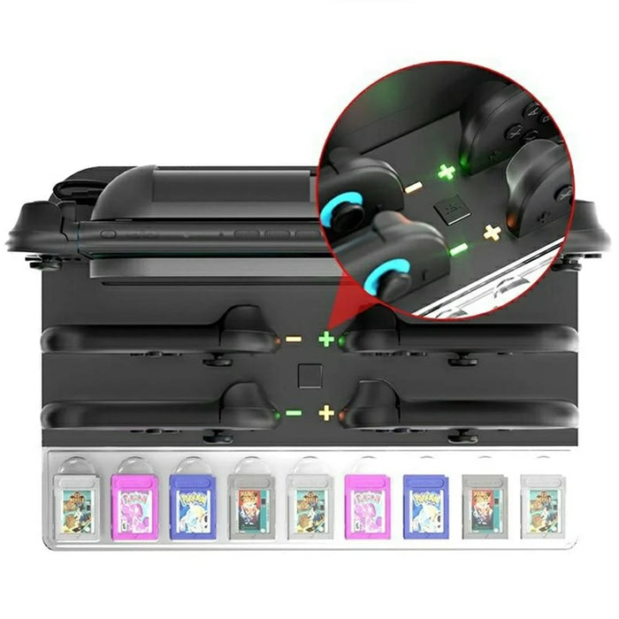 For Nintendo Switch 2 4-Slot Joy-Con Controllers Charging Dock Game Card Storage Station with RGB Light - 5