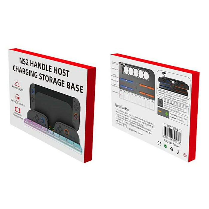For Nintendo Switch 2 4-Slot Joy-Con Controllers Charging Dock Game Card Storage Station with RGB Light - 7