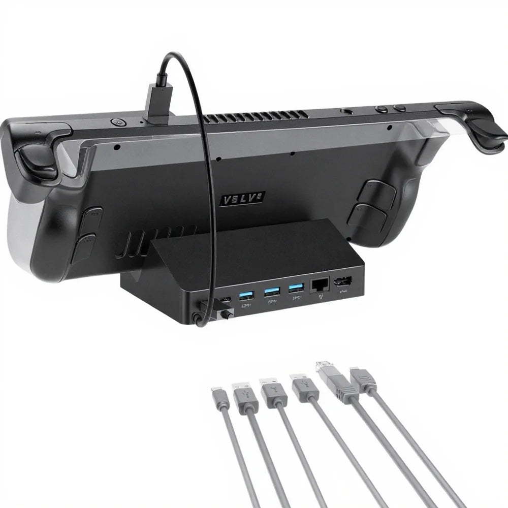 7 in 1 Type-C Hub Docking Station for Steam Deck 4K@60Hz HD, Gigabit Ethernet, PD 100W, 3xUSB3.0 Expansion Dock - 1