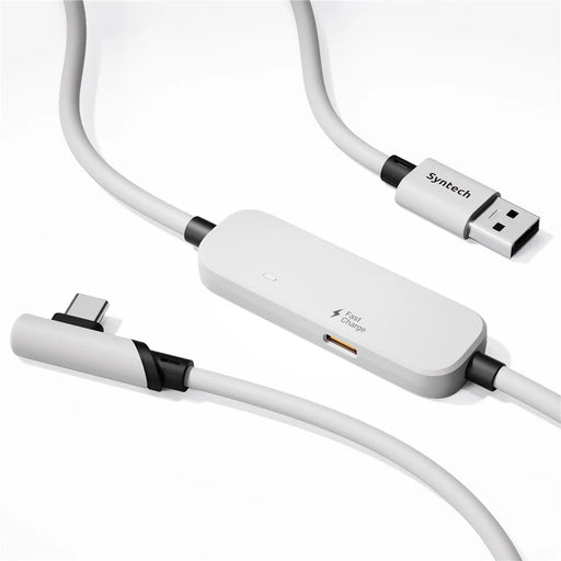 SYNTECH M32C1-5 5M VR Headset Charging Cable for Meta Quest 3S / 3 / 2 Fast Charging Cord 18W USB 3.0 - White - 2