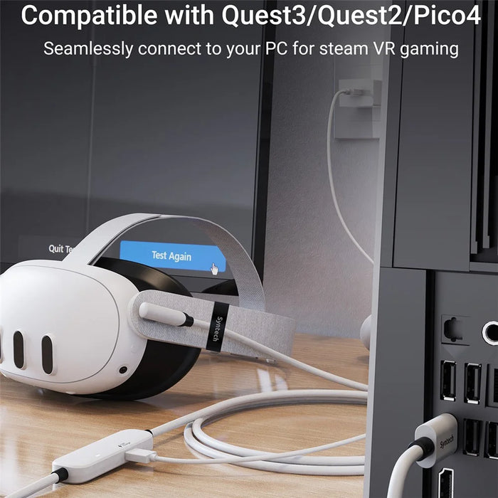 SYNTECH M32C1-5 5M VR Headset Charging Cable for Meta Quest 3S / 3 / 2 Fast Charging Cord 18W USB 3.0 - White - 6