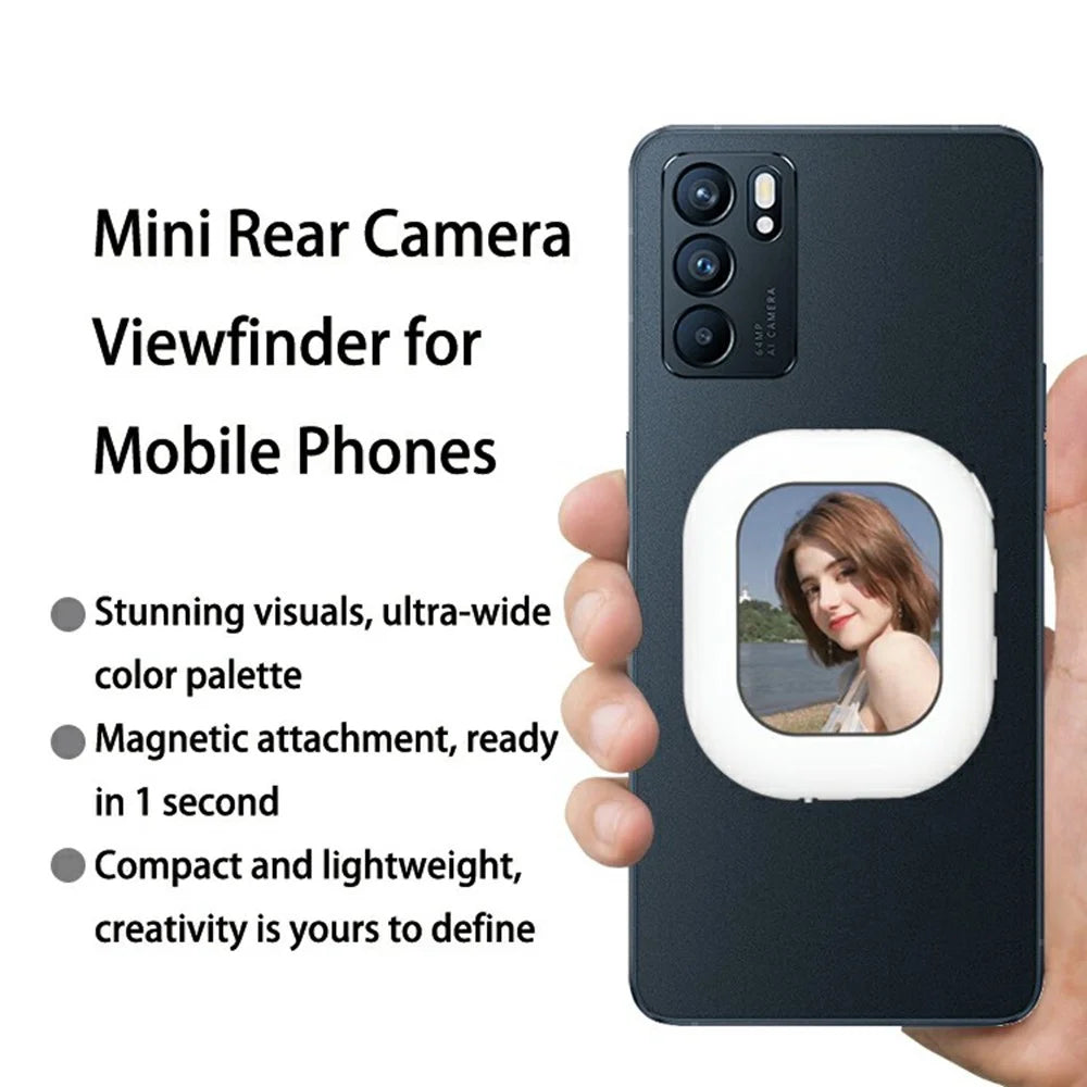 T3 Mini Wireless Phone Screen Mirroring Device Magnetic Selfie Camera Viewer for Android iOS - White - 3