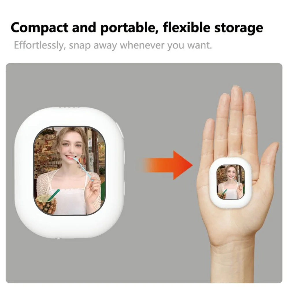 T3 Mini Wireless Phone Screen Mirroring Device Magnetic Selfie Camera Viewer for Android iOS - White - 5