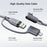 AMVR LC6L 16FT 2 in 1 USB-A + Type-C to Type-C 5Gbps Nylon Braided Data Cable for VR Gaming - Grey - 5