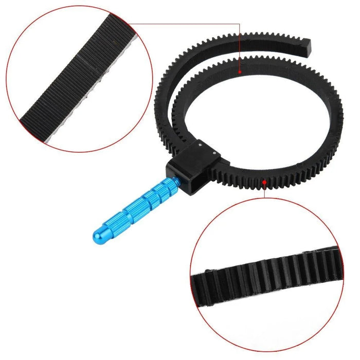 Adjustable Rubber Follow Focus Gear Ring Belt with Aluminum Alloy Grip for SLR DSLR Camera - 3