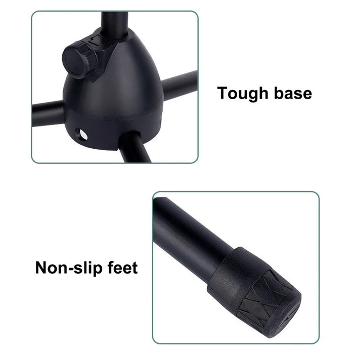 XLY-102 Microphone Stand Tripod Telescopic Height 140cm Mic Stands Holder for Performance, Karaoke Singing, Speech - 6