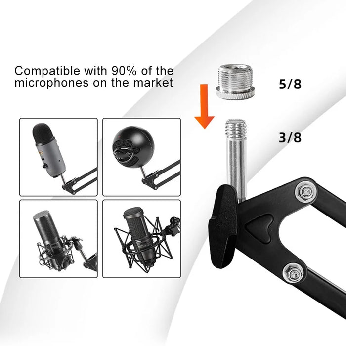 HSP19 360 Degree Rotation Microphone Boom Arm Stand Cantilever Bracket Adjustable Suspension Mic Stand - 4