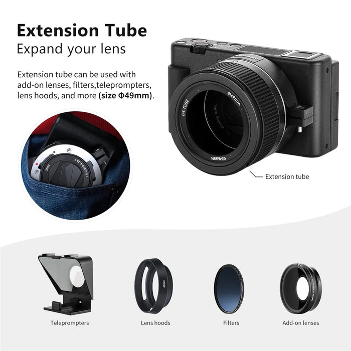 NEEWER NW-457 For Sony ZV1 Camera 24mm Lens to 18mm 0.75X Wide Angle + 10X Macro Conversion Lens - 3